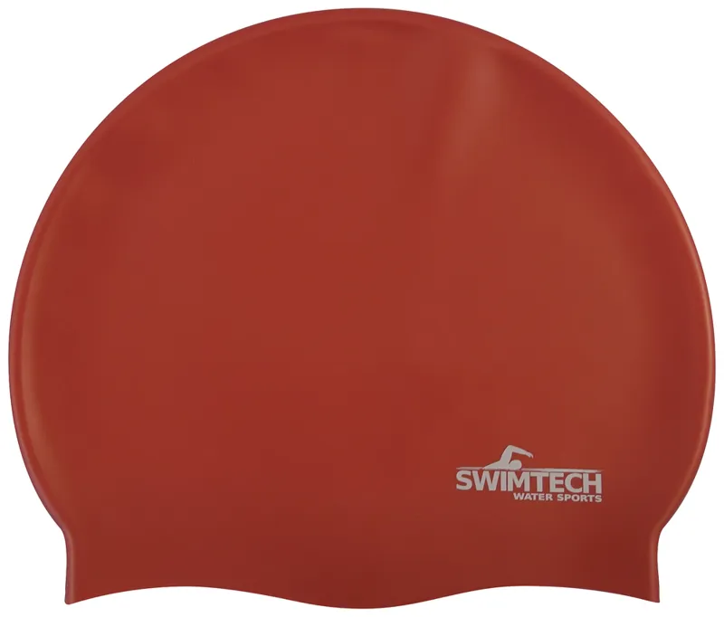 Swimtech Silicone Swim Cap Red